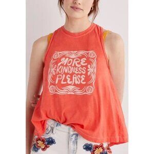 Anthropologie Sun Keep Kindness Twist-Back Graphic Orange Tank Size XS